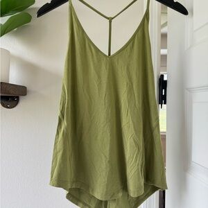 Lululemon olive silk modal yoga tank